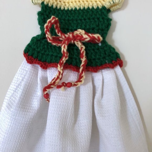 Crochet dress hand towel, Easter theme dish towel - Picture 5 of 10